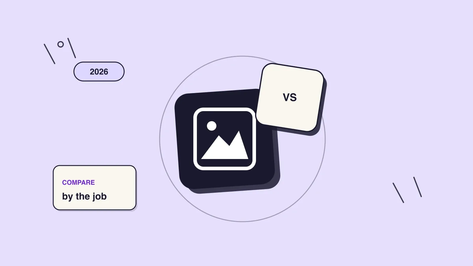 2026 comparison card for App Store screenshot generators, with device frames and a compare label
