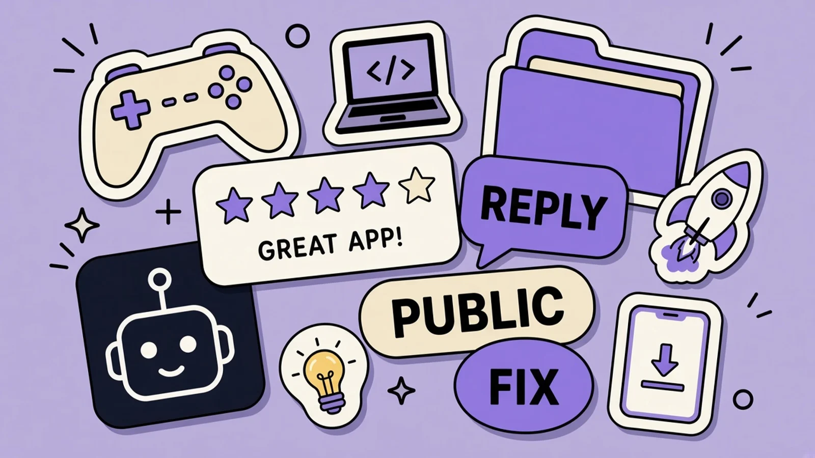 Public developer reply under a habit-tracker review about a missed reminder, with the version number visible