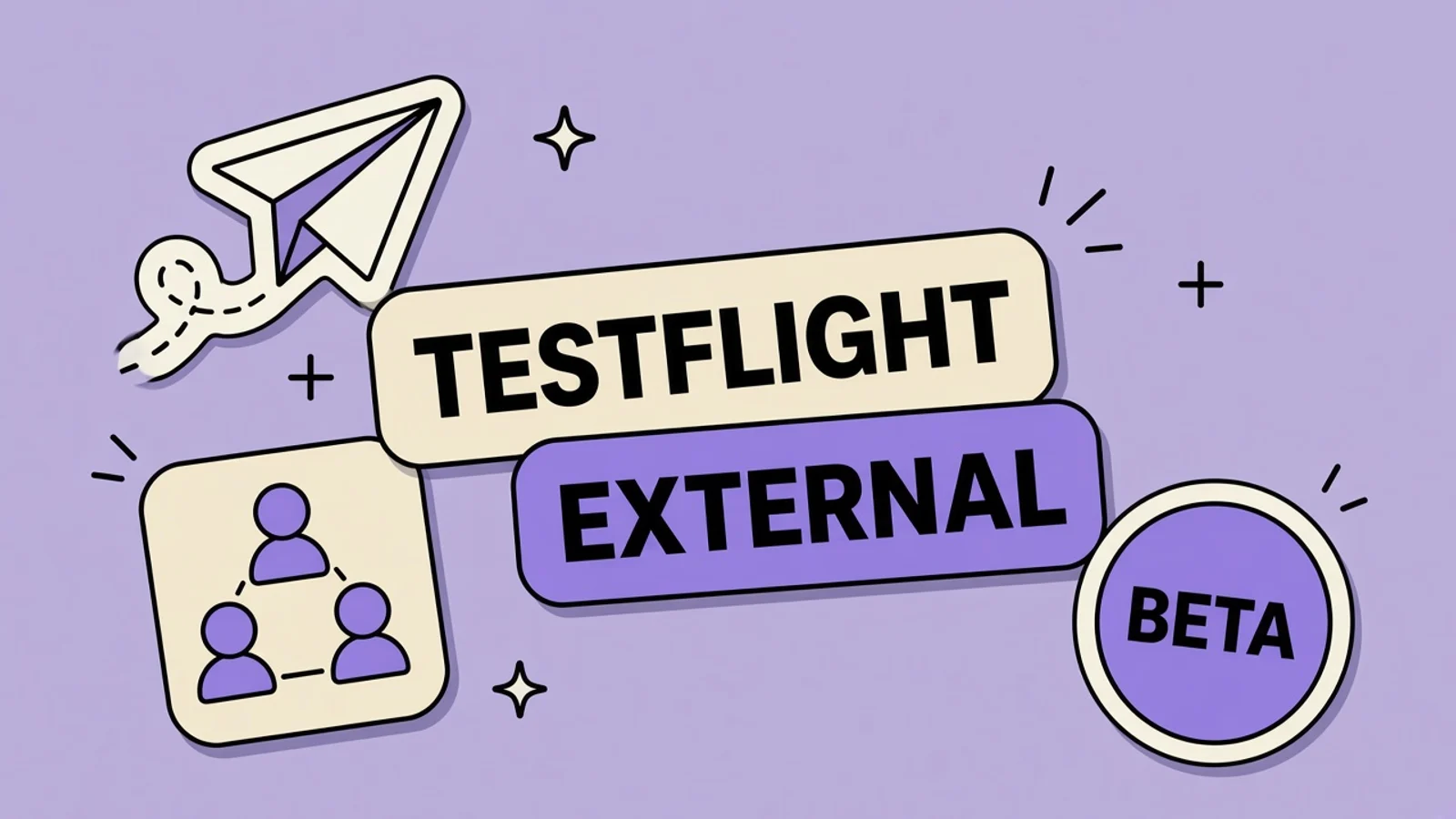 Recipe app install card in TestFlight beside an external tester group and a public invite link